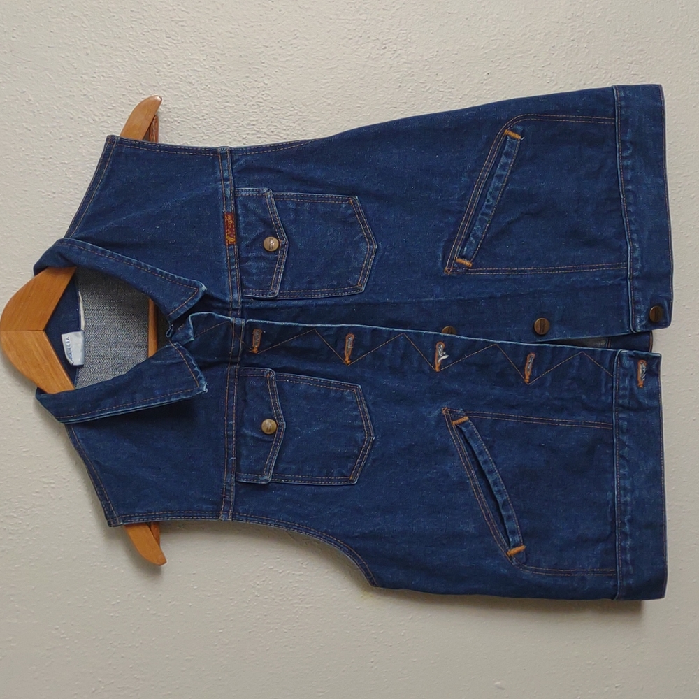 Vintage Original Authentic Wrangler Denim Vest Jacket Men Unisex UsA